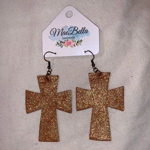 Bronze Cross Earrings